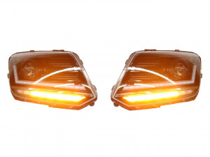 Faruri Osram LED DRL compatibil cu VW Amarok (2010-up) Semnal Dinamic Secvential Negru - Img 2