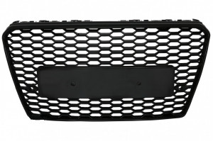 Grila Bara Fata compatibil cu Audi A7 4G Pre-Facelift 2010-2014 RS7 Design Negru Lucios - Img 3