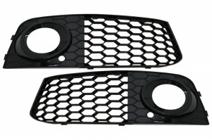 Grila Centrala AUDI A4 B8 2007-2012 RS Design Negru Lucios Fara Emblema cu Grile Laterale - Img 4
