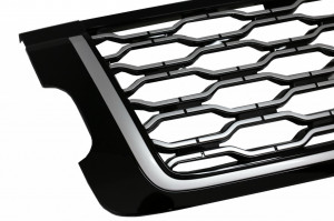 Grila Centrala compatibila cu Range Rover Vogue L405 2013-2017 Autobiography Design conversie la 2018 Look Negru Crom - Img 3