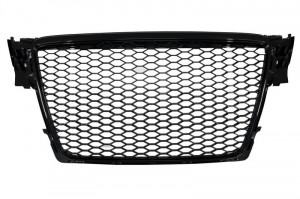 Grila Centrala Fara Emblema compatibil cu AUDI A4 B8 2007-2012 RS Design Negru Lucios