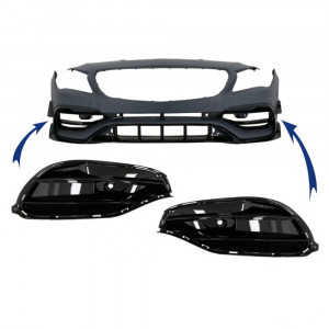 Grile Laterale Bara Fata Negru Lucios compatibil cu Mercedes CLA W117 C117 Facelift 2016-2018 CLA45 Design