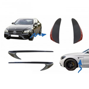 Ornamente Aripi cu Ornamente Bara Fata Flapsuri compatibil cu MERCEDES E-Class W213 S213 Carbon Look