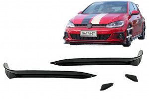 Ornamente bara fata flapsuri compatibil cu VW Golf 7.5 GTI 5G Hatchback 2017-2020 Negru Lucios - Img 2