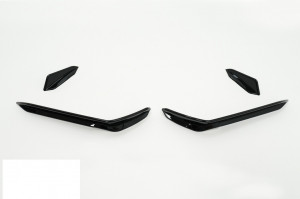 Ornamente bara fata flapsuri compatibil cu VW Golf 7.5 R Hatchback 2017-2020 Negru Lucios - Img 3