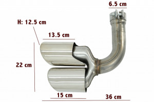Ornamente Evacuare compatibil cu Porsche Cayenne 9Y0 SUV 3.0 2018-> Crom - Img 3