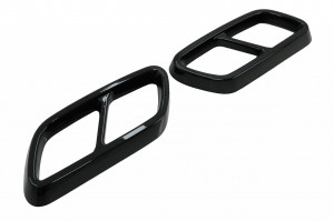 Ornamente tobe compatibil cu sistemul de evacuare Mercedes C-Class W206 S206 Sport Line 2021-> Negru Lucios - Img 4