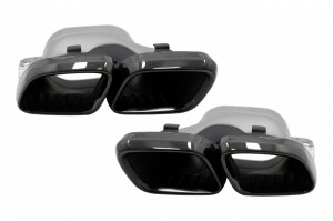Ornamente tobe pentru sistemul de evacuare compatibil cu Mercedes C-Class W205 S205 C205 A205 C63 C63S Facelift 2019-> Negru