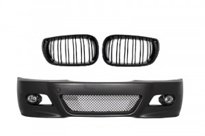 Pachet Bara fata compatibil cu BMW Seria 3 E46 1998-2004 M3 Look si Grile Centrale Negru Lucios M Design