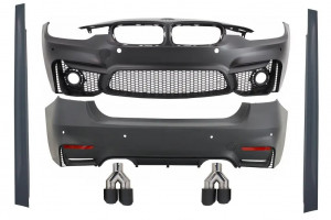 Pachet Exterior compatibil cu BMW F30 2011-2019 EVO II M3 CS Design Fara Proiectoare cu Tobe Ornamente Fibra Carbon
