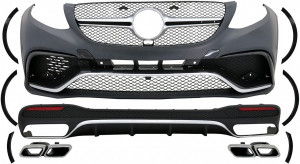 Pachet Exterior Complet compatibil cu Mercedes GLE W166 2015-2018 Negru Crom