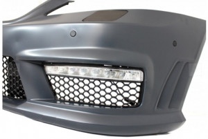 Pachet Exterior Complet compatibil cu Mercedes W221 2005-2011 S65 Design cu Grila Centrala Negru Lucios si Praguri Laterale - Img 5