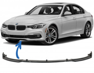 Prelungire Bara Fata Negru Lucios compatibil cu BMW Seria 3 F30 F31 2011-2019 Pentru Bara Fata Standard - Img 2