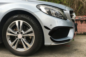 Prelungiri Bara Fata compatibil cu Mercedes C-Class W205 (2015-2018) C43 Design Negru Lucios - Img 4