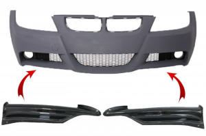 Prelungiri Carbon compatibil cu BMW 3 Series E90 E91 Sedan Touring 2005-2008 pentru Bara Fata M-tech