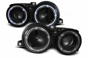 Set faruri Angel Eyes compatibil cu BMW seria 3 E30 1982-1994 Negru Clar
