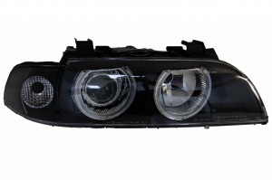 Set faruri Angel Eyes compatibil cu BMW Seria 5 E39 Sedan Touring 1996-2003 Editie Negru Gri - Img 4
