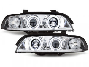 Set faruri compatibil cu BMW E39 seria 5 1995-2000 CCFL halo rims chrome