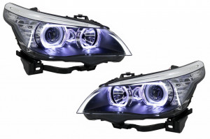 Set faruri LED Dayline Angel Eyes compatibil cu BMW Seria 5 E60 E61 2003-2007 LCI Design - Img 3