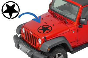 Sticker Stea Negru Universal compatibil cu Jeep, SUV, Camioane sau alte Autoturisme