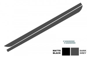 Stickere Laterale compatibil cu BMW Seria 5 F10 F11 2011-> Gri Inchis M-Performance Design