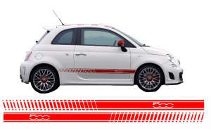 Stickere Laterale compatibil cu FIAT 500 2007-> Rosu
