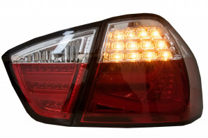 Stopuri compatibil cu BMW Seria 3 E90 Limuzina 2005-2008 Rosu LightBar F30 LCI Design - Img 4