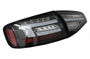 Stopuri Full LED compatibil cu Audi A4 B8 2012-2015 Sedan Rosu Negru Semnal Dinamic OEM Halogen - Img 3