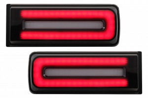 Stopuri Full LED compatibil cu Mercedes G-Class W463 2008-2017 Facelift 2018 Design LED Dinamic Secvential Negru