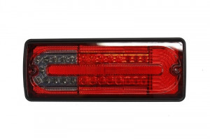 Stopuri Full LED compatibil cu Mercedes W463 G-Class 1989-2015 Rosu Fumuriu - Img 2