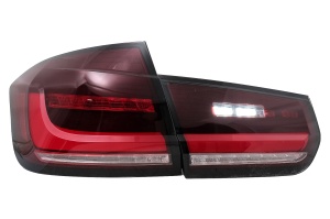 Stopuri LED BAR compatibil cu BMW Seria 3 F30 (2011-2019) Rosu Clar cu Semnal Dinamic Secvential - Img 4