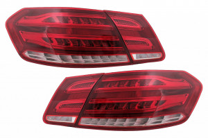 Stopuri LED BAR compatibil cu Mercedes E-Class W212 Facelift 2013-2016 Semnal Dinamic Secvential Rosu Clar