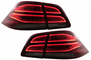 Stopuri LED LightBar compatibil cu Mercedes M-Class W166 2012-2015 Rosu Clar LHD