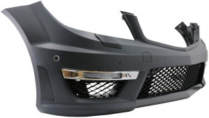 Ansamblu Bara Fata compatibil cu MERCEDES C-Class W204 Facelift 2012-2014 C63 Design cu Faruri DECTANE DRL Negru - Img 3