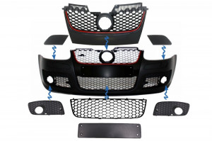 Bara Fata compatibil cu VW Golf 5 V Mk5 2003-2007 Jetta 2005-2010 cu proiectoare de ceata incluse - Img 2