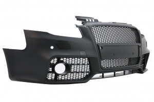 Bara Fata cu Grila Centrala compatibil cu AUDI A4 B7 Facelift 2004-2008 RS4 Crom si Negru Design - Img 3