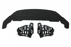 Bara fata cu Grila Centrala Insertie Rosie si Prelungire Bara Fata Negru Lucios compatibil cu VW Jetta MK7 2019-2021 GLI Look - Img 2