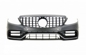Bara Fata cu Grila Neagra cu Mercedes C-Class W205 2014-2018 C63 GT-R Design