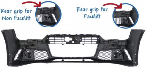 Bara Fata cu Grile compatibil cu Audi A7 4G Facelift 2015-2018 si Difuzor Bara Spate cu Ornamente Evacuare RS7 Design - Img 4