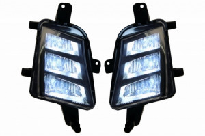 Bara Fata cu Grile Proiectoare ceata LED si Faruri LED compatibil cu VW Golf VII 7.5 2017-> GTI Look - Img 6