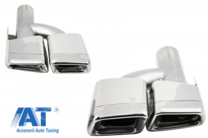 Bara Spate Mercedes S-Class W221 2005-2011 cu Ornamente pentru evacuare si Stopuri LED - Img 5