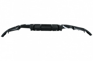 Difuzor Bara Spate compatibil cu VW Golf 7.5 VII Facelift 2017-2019 R Look Negru Lucios - Img 4