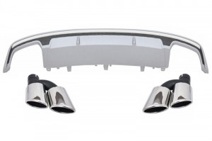 Difuzor Bara Spate cu Ornamente Evacuare compatibil cu Audi A7 4G Facelift 2015-2018 S7 Design
