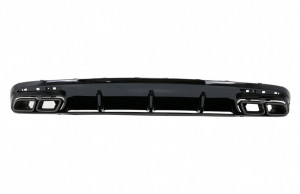 Difuzor Bara Spate cu Ornamente evacuare Negre compatibil cu Mercedes S-Class C217 Coupe 2014-2020 S63 Facelift Desing