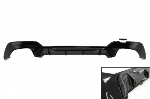 Difuzor Bara Spate si Extensii Praguri Laterale compatibil cu BMW 3 Series G20 Sedan G21 Touring 2019-> M340i M Look Negru cu Inserie Carbon - Img 3