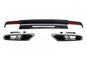Difuzor Bara Spate si Ornamente Evacuare compatibil cu Mercedes Clasa S W222 Sport Line 2013-2017 S65 Design