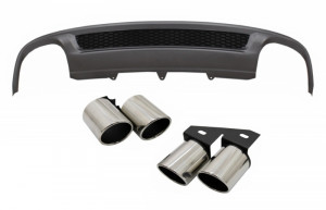 Difuzor Bara Spate si Ornamente toba compatibil cu Audi A4 B8 Facelift Sedan Avant 2012-2015 S-Line Design doar Bara Standard