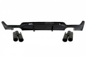 Difuzor Bara Spate si Ornamente Tobe Negru Lucios compatibil cu BMW Seria 4 F32 Coupe F33 Cabrio F36 Gran Coupe 2013-> M Design
