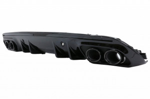 Difuzor cu ornamente evacuare compatibil cu Mercedes C-Class W205 S205 2014-2020 C43 Design pentru bara AMG Sport Line - Img 2
