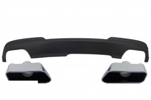 Difuzor de aer cu Evacuare Dubla si Ornamente compatibil cu BMW F10 F11 Seria 5 2011-2017 M-Technik 550i Design